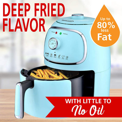 Brentwood 2 Qt Small Air Fryer w/ Timer & Temperature Control, Blue (Open Box) - VMInnovations
