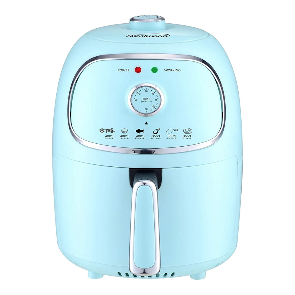 Brentwood 2 Qt Small Air Fryer w/ Timer & Temperature Control, Blue (Open Box) - VMInnovations