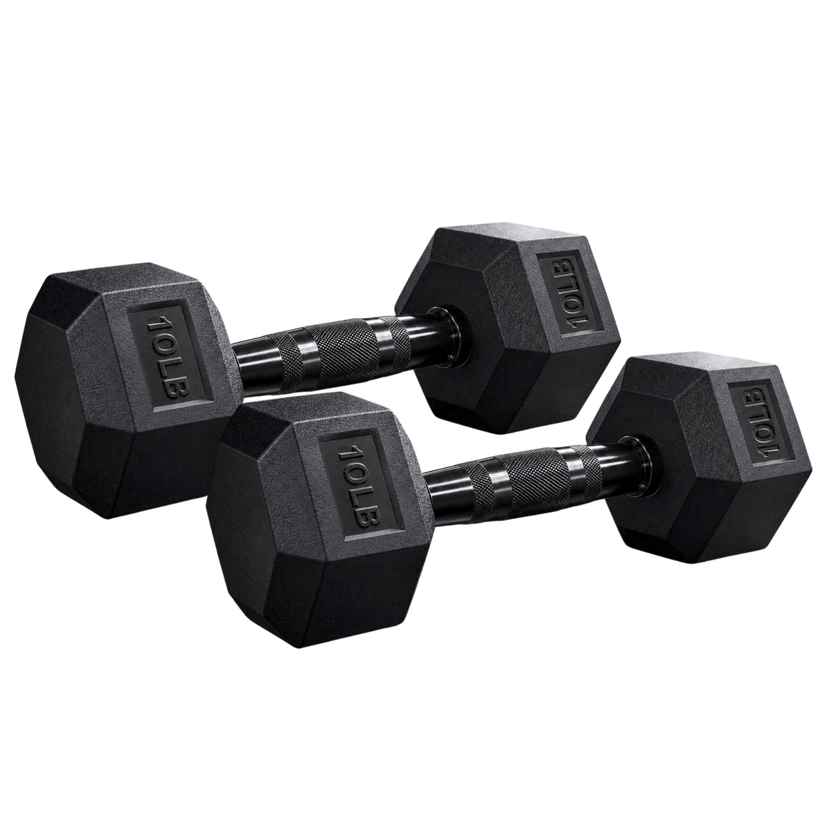 Aurorafy Hex Dumbells, Rubber Encased Strength Training Weight Set, 10 lb Pair