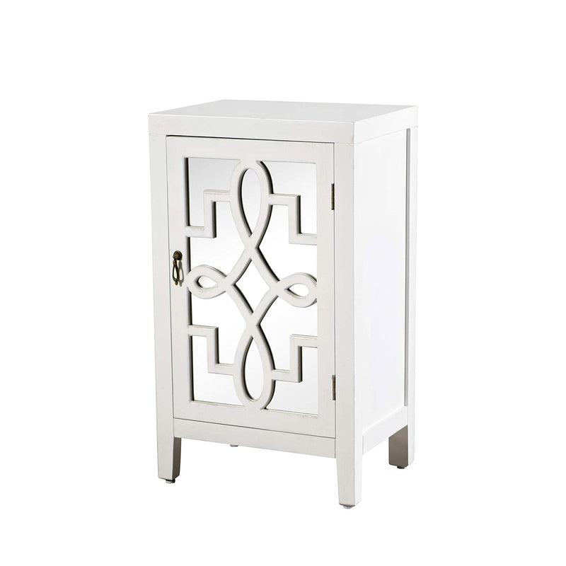 StyleCraft Home Collection Roxie Rose Contemporary 18" Wooden Nightstand, White