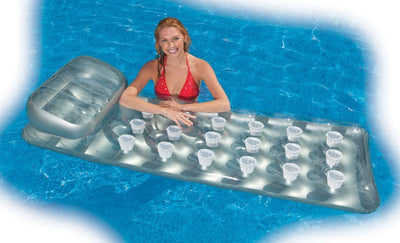 Intex French Mattress Float (2 Pack) and Pool Recliner with Cup Holders (2 Pack) - VMInnovations
