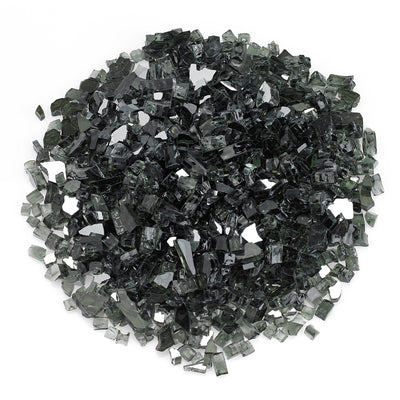 American Fireglass 10 LB Bag 1/4 Inch Fireplace & Pit Glass, Black (Open Box)