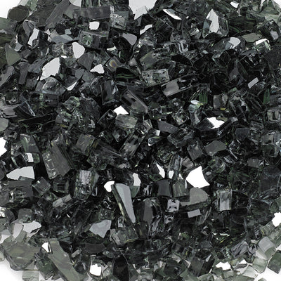 American Fireglass 10 LB Bag 1/4 Inch Fireplace & Pit Glass, Black (Open Box)