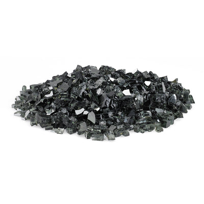 American Fireglass 10 LB Bag 1/4 Inch Fireplace & Pit Glass, Black (Open Box)