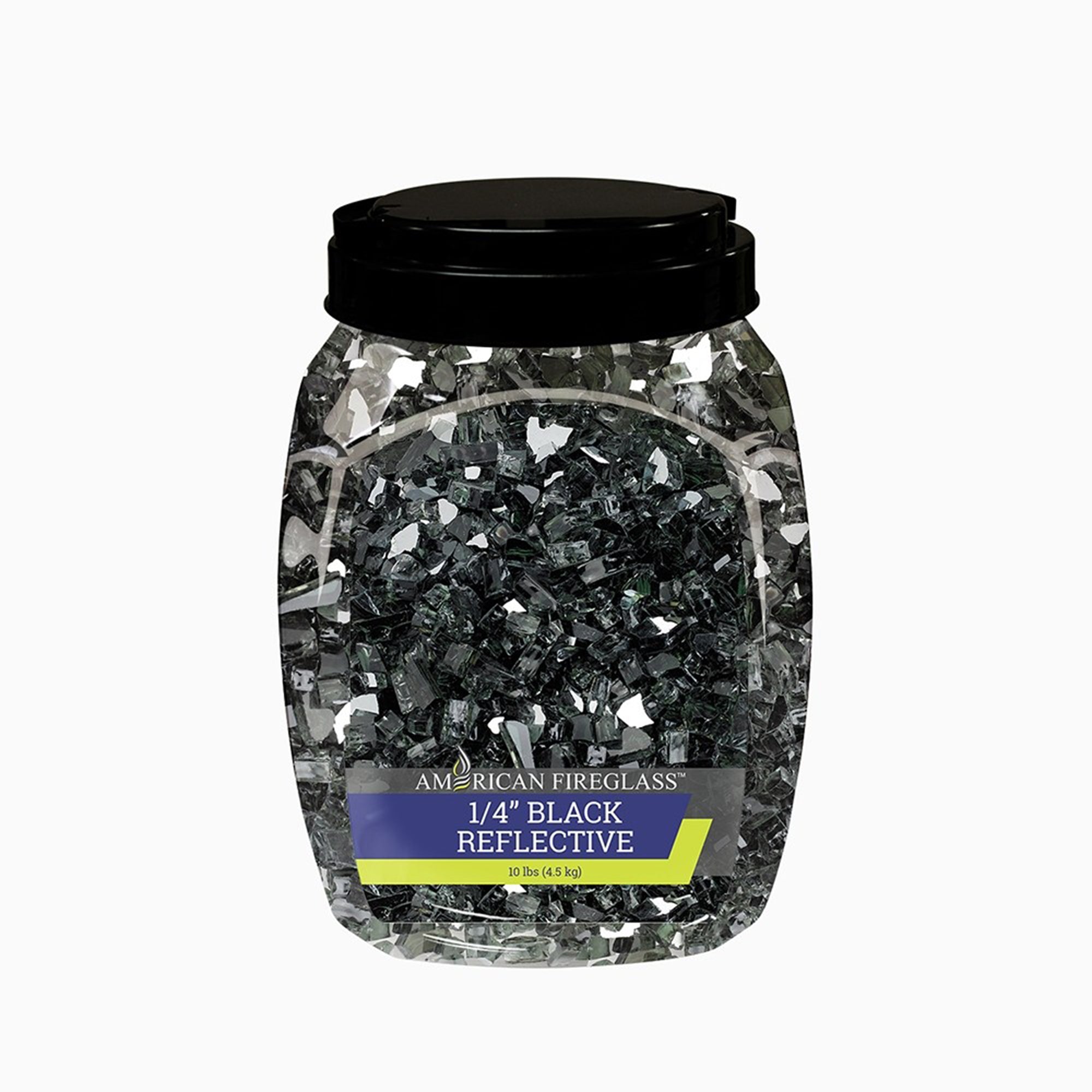 American Fireglass 10 LB Bag 1/4 Inch Fireplace & Pit Glass, Black (Open Box)