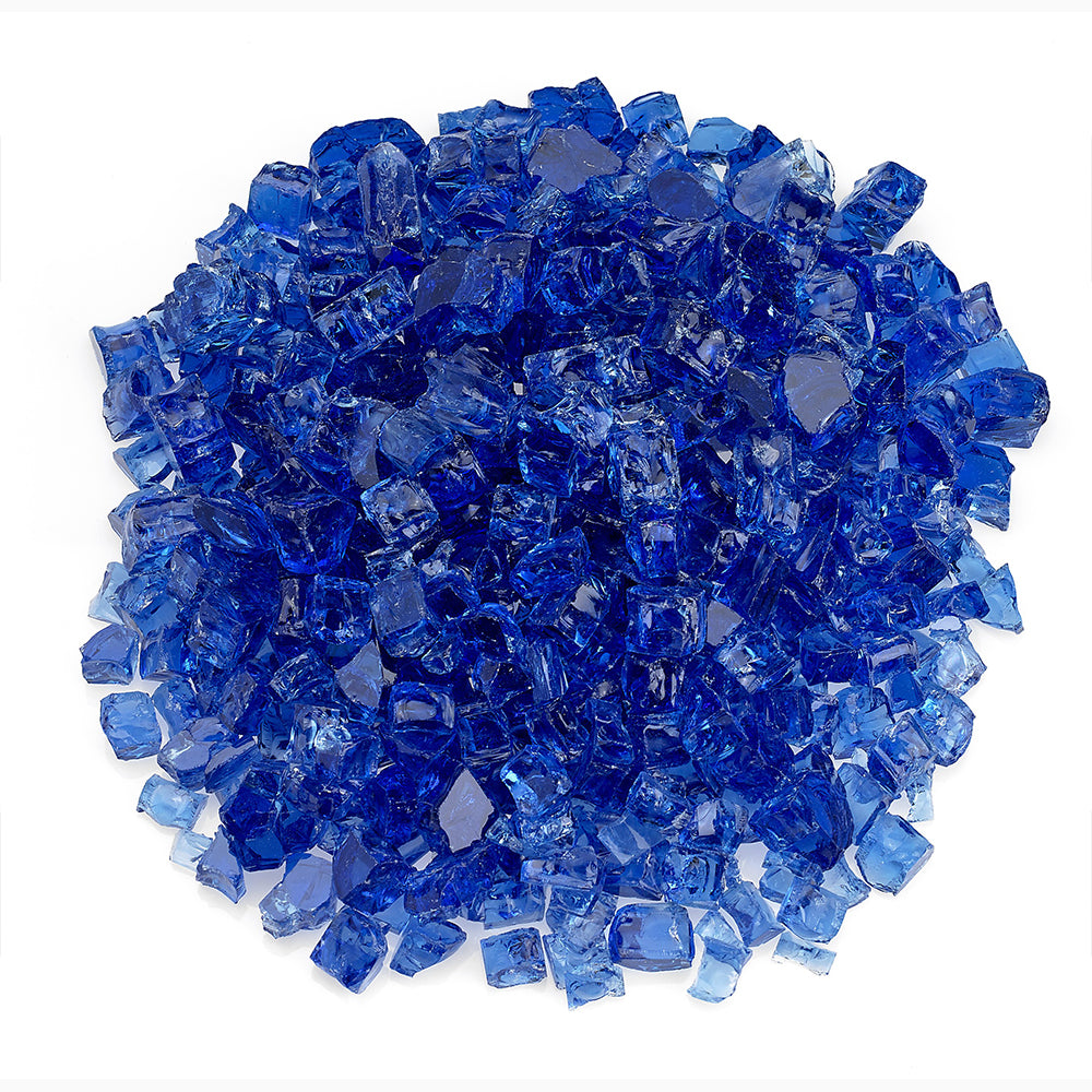 American Fireglass 10 Pound Bag 1/2 Inch Fireplace Glass, Cobalt Blue (Open Box)