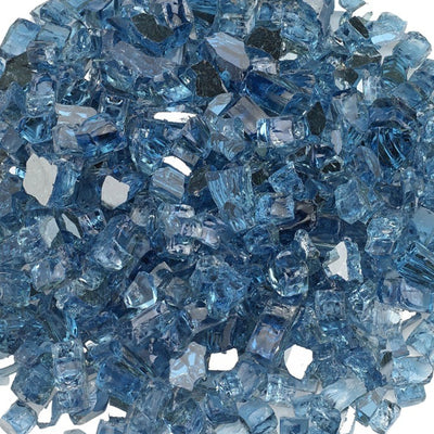 American Fireglass 10 LB Bag 1/2 Inch Fireplace Glass, Pacific Blue (Open Box)