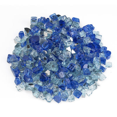 American Fireglass 10 LB Bag 1/2in Reflective Fireplace Glass, Bora (Open Box)