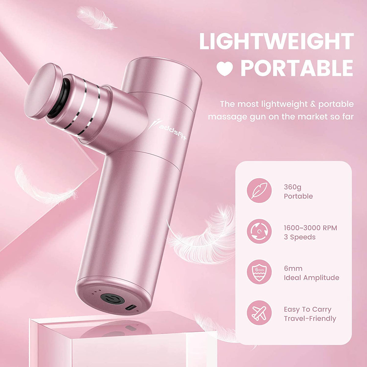 addsfit Mini Pocket Sized Muscle Deep Tissue Massager Massage Gun (Open Box)