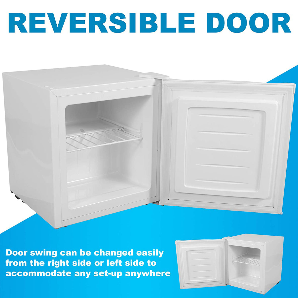 Living Essentials 1.1 Cubic Feet Temp Upright Mini Freezer, White (Open Box)