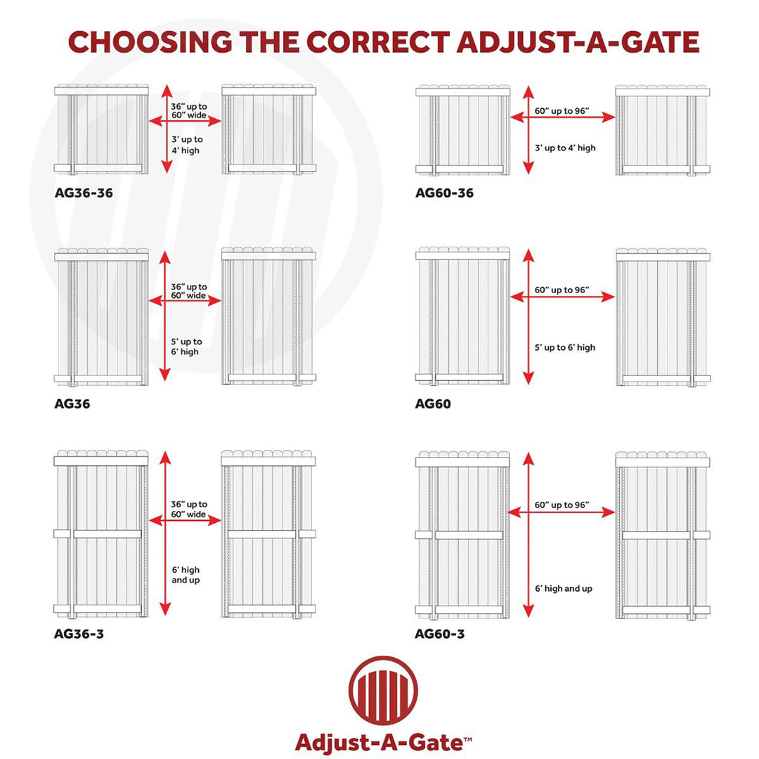 Adjust-A-Gate Steel Frame Gate Kit, 36"-60" Wide Opening Up To 4' High (3 Pack)