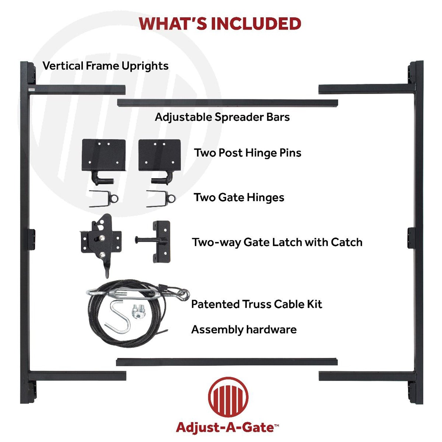 Adjust-A-Gate Steel Frame Gate Building Kit, 36"-60" Wide Up To 7' High (3 Pack) - VMInnovations