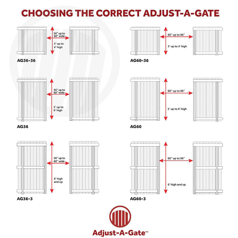 Adjust-A-Gate Steel Frame Gate Building Kit, 60"- 96" Wide Opening Up To 5&