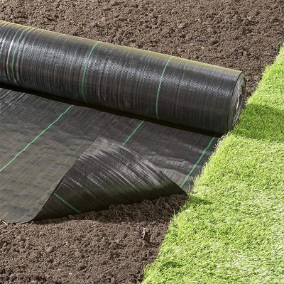 Agfabric 3.2 Oz Woven Weed Barrier Garden Landscape Fabric, 5 x 100 Foot, Black