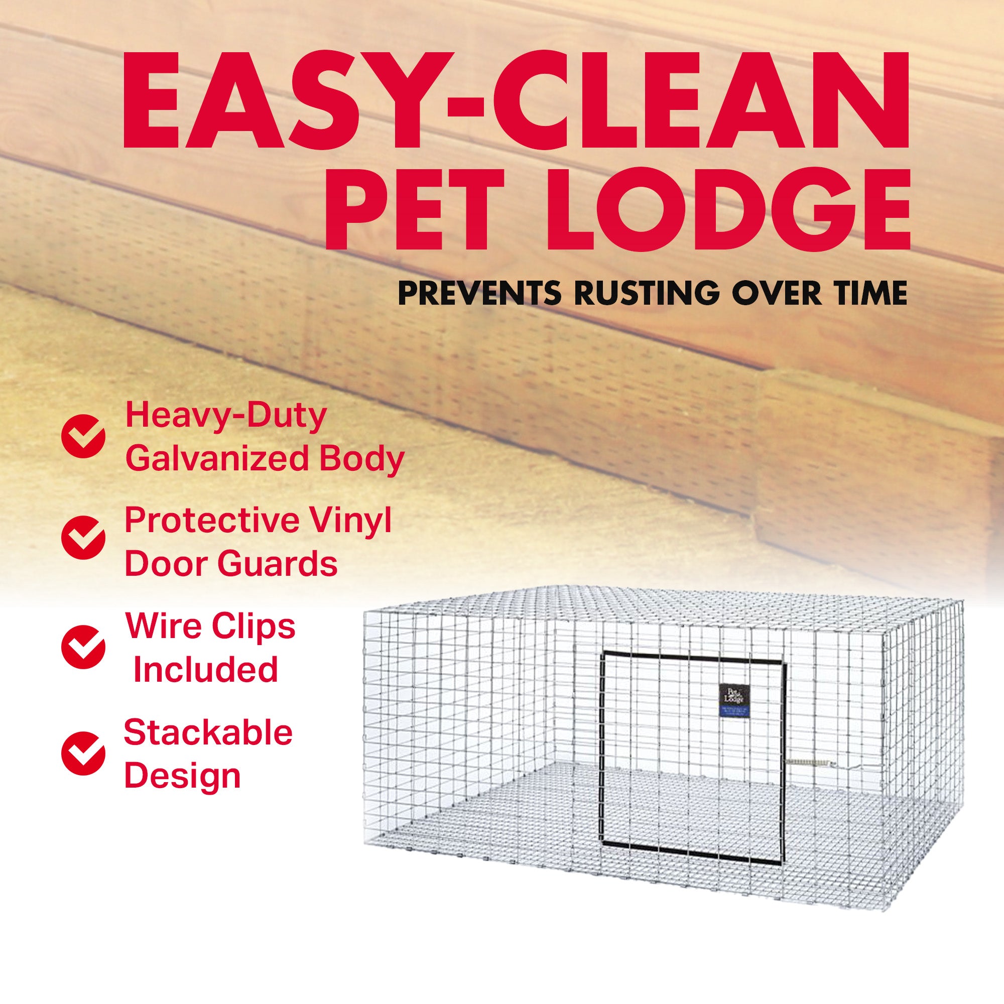 Little Giant Wire Rabbit Hutch Pet Lodge with Galvanized Body and Door Guards - VMInnovations