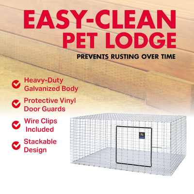 Little Giant Wire Rabbit Hutch Pet Lodge w/Galvanized Body&Door Guards(Open Box)