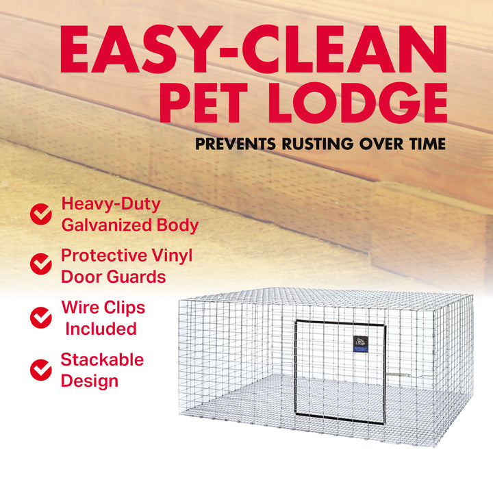 Little Giant Wire Rabbit Hutch Pet Lodge w/Galvanized Body&Door Guards(Open Box)