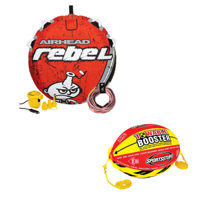 Airhead Rebel 1 Person Red Tube Kit & Airhead 4K Booster Ball Towing System