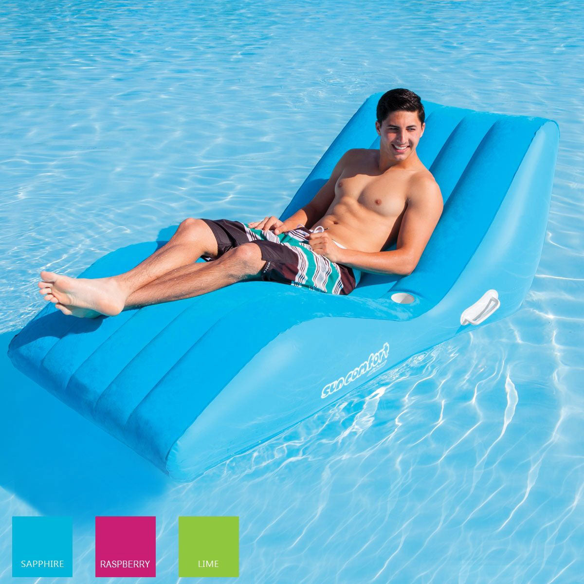 Airhead Sun Suede Zero Gravity Pool Lounge Float, Sapphire Blue (Open Box)