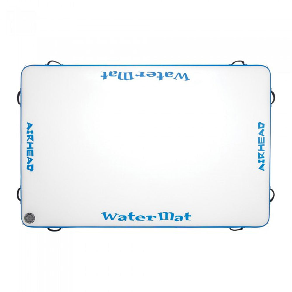 Airhead WaterMat 8 x 5 Ft Portable Inflatable Drop Stitch Deck Water Mat w/ Pump