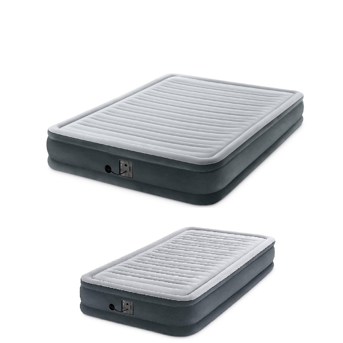 Intex Dura Beam Plus Series Mid Rise Queen & Twin Air Bed w/ Built In Pump