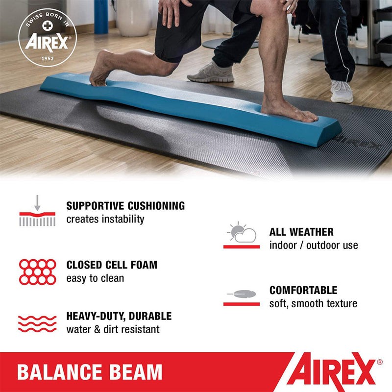 AIREX Home Gym Physical Therapy Workout Yoga Exercise Foam Balance Beam, Blue