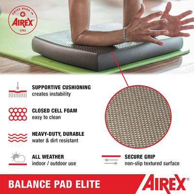 Airex Elite Gym Workout Foam Balance Pad, Gray (Used)