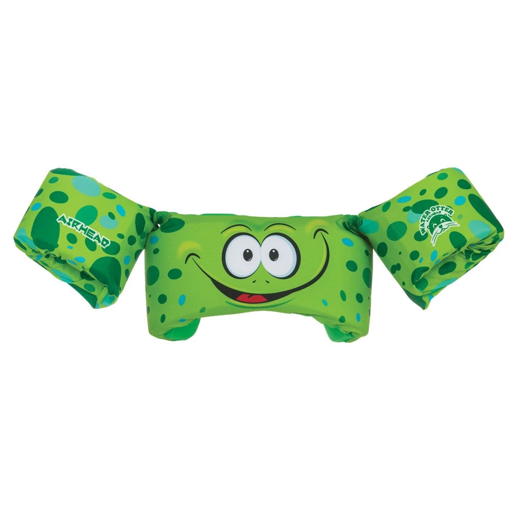 Airhead Water Otter Premium Kids Child Life Jacket Vest with Arm Bands, Frog - VMInnovations