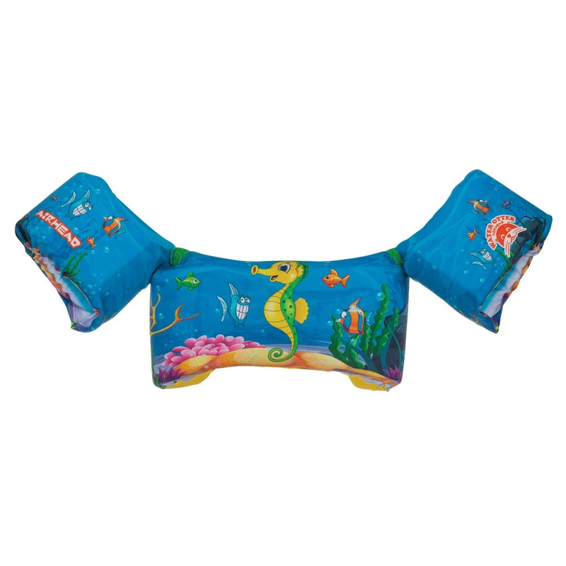 Airhead Water Otter Premium Kids Child Life Jacket Vest with Arm Bands, Seahorse