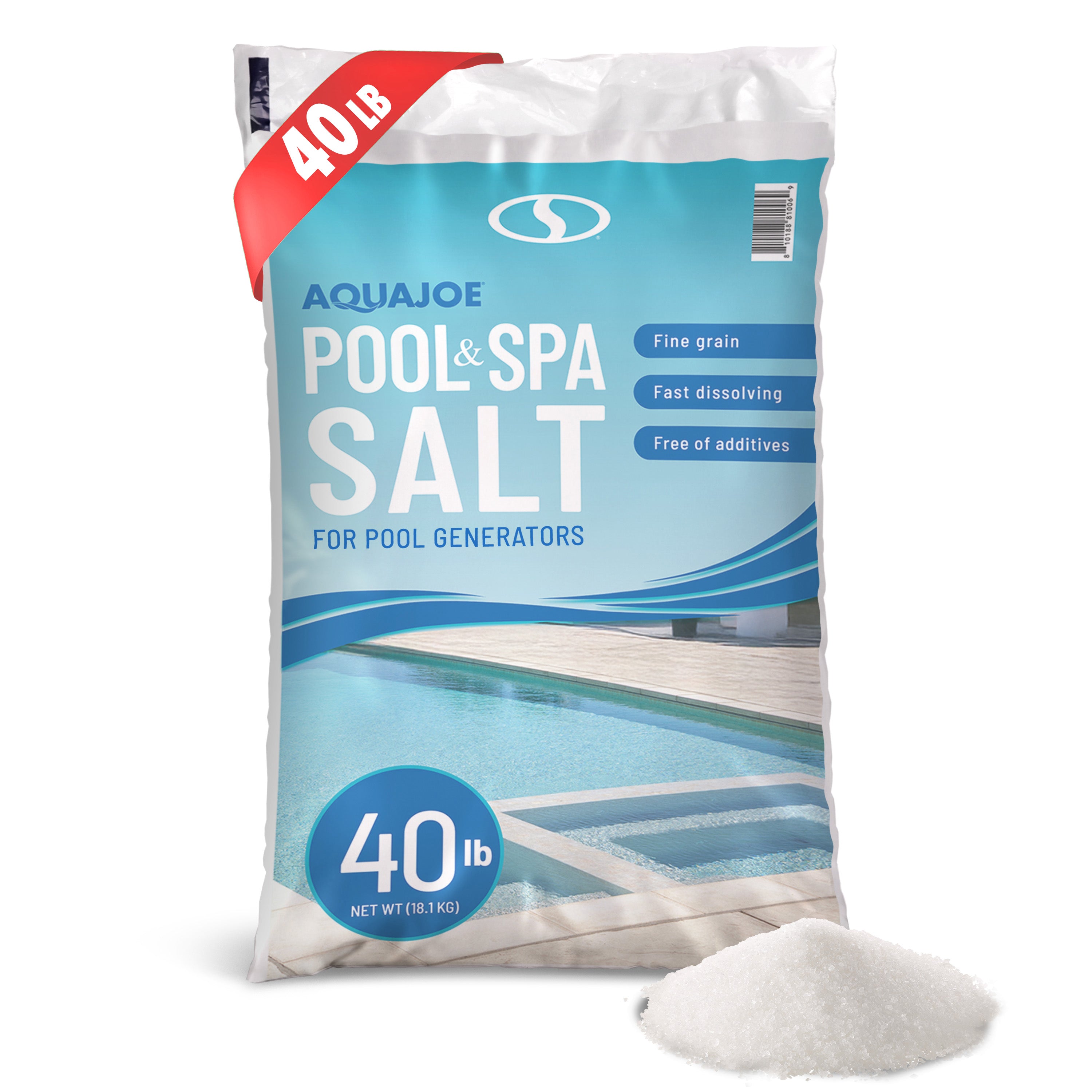 Aqua Joe 40 Pound Fast Dissolving Pool Spa Salt for Pool Generators, AJ-PS40