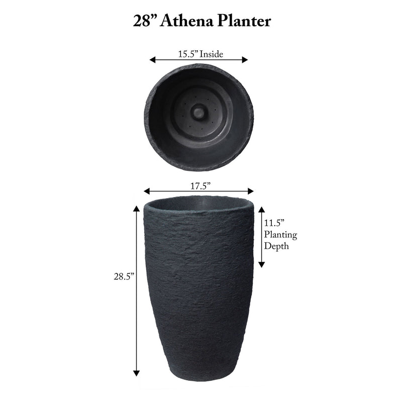 Algreen Products 28.5" Self-Watering Flower Pot & Planter, Charcoal (For Parts)