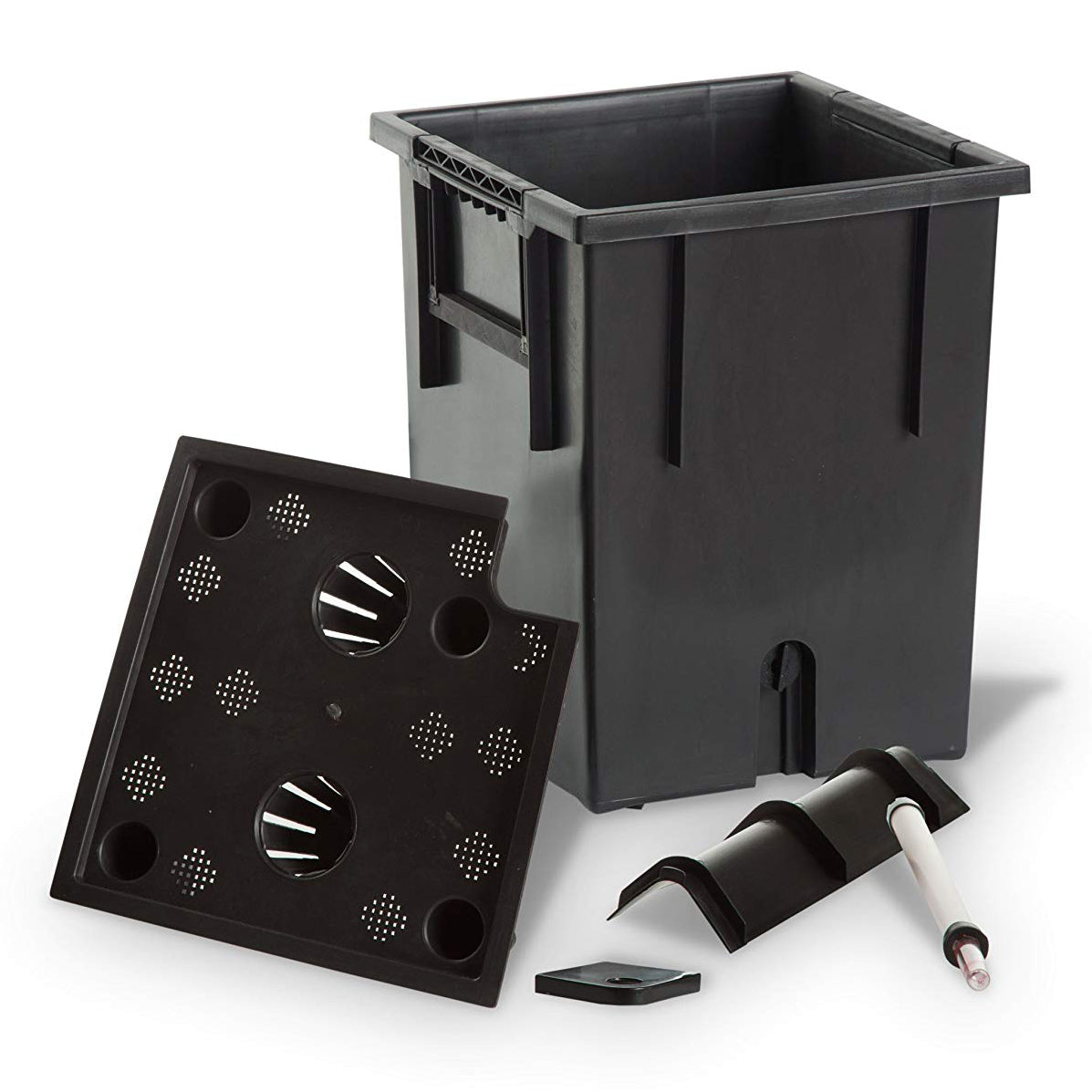 Algreen Modena 22" Inside/Outside Self-Watering Square Planter Pot w/Wheels, Red - VMInnovations