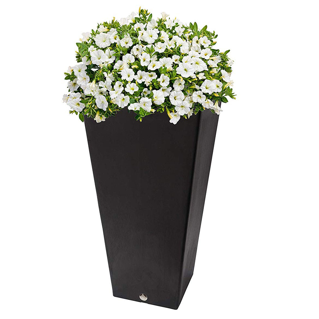Algreen Valencia 31" Inside/Outside Square Planter Pot, Matte Black (Open Box)