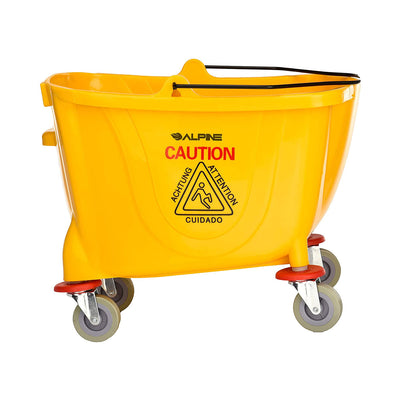 Alpine Industries 36 Quart Mop Bucket with Wringer & Wheels, Yellow (Open Box)