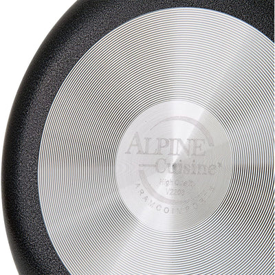 Alpine Cuisine 22 Qt Aluminum Dutch Oven Pot with Glass Lid, Black (Open Box)