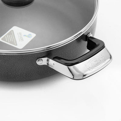 Alpine Cuisine 10 Quart Aluminum Pot with Tempered Glass Lid, Black (Open Box)