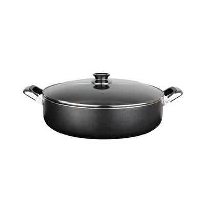 Alpine Cuisine 10 Quart Aluminum Pot with Tempered Glass Lid, Black (Open Box)