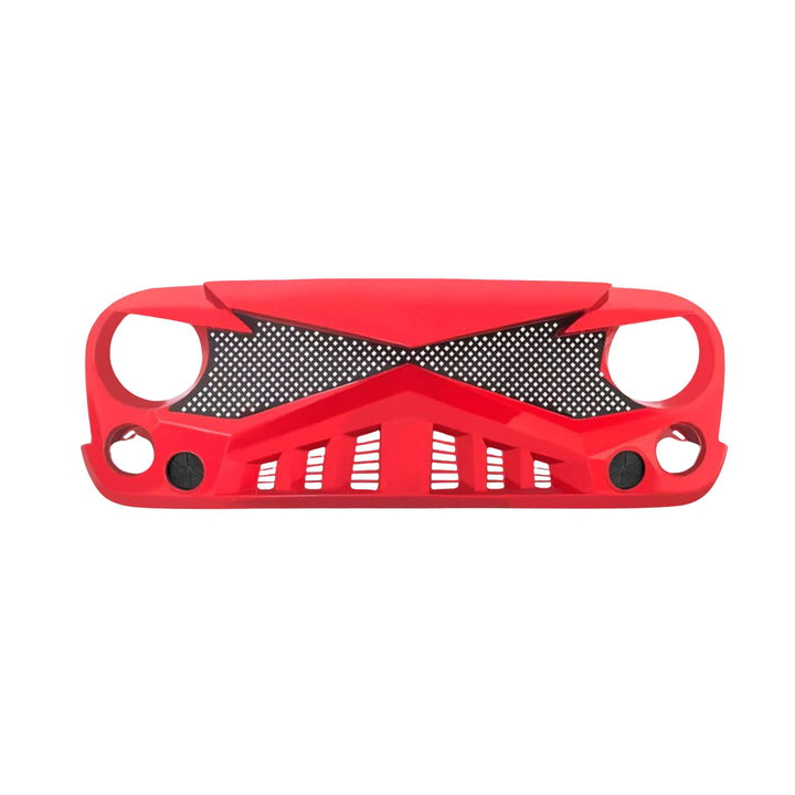 AMERICAN MODIFIED Hawke Front Grille for 07-18 Jeep Wrangler JK, Red (Open Box) - VMInnovations