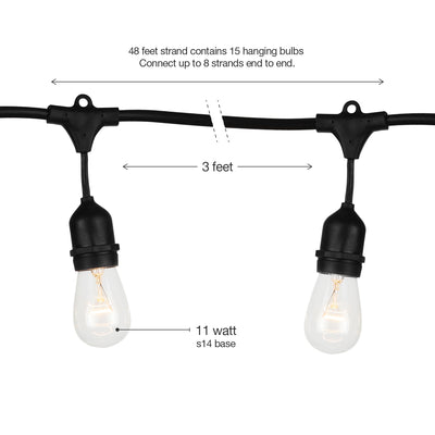 Brightech Ambience Edison White LED Waterproof String Lights, 48 Ft. (Open Box) - VMInnovations