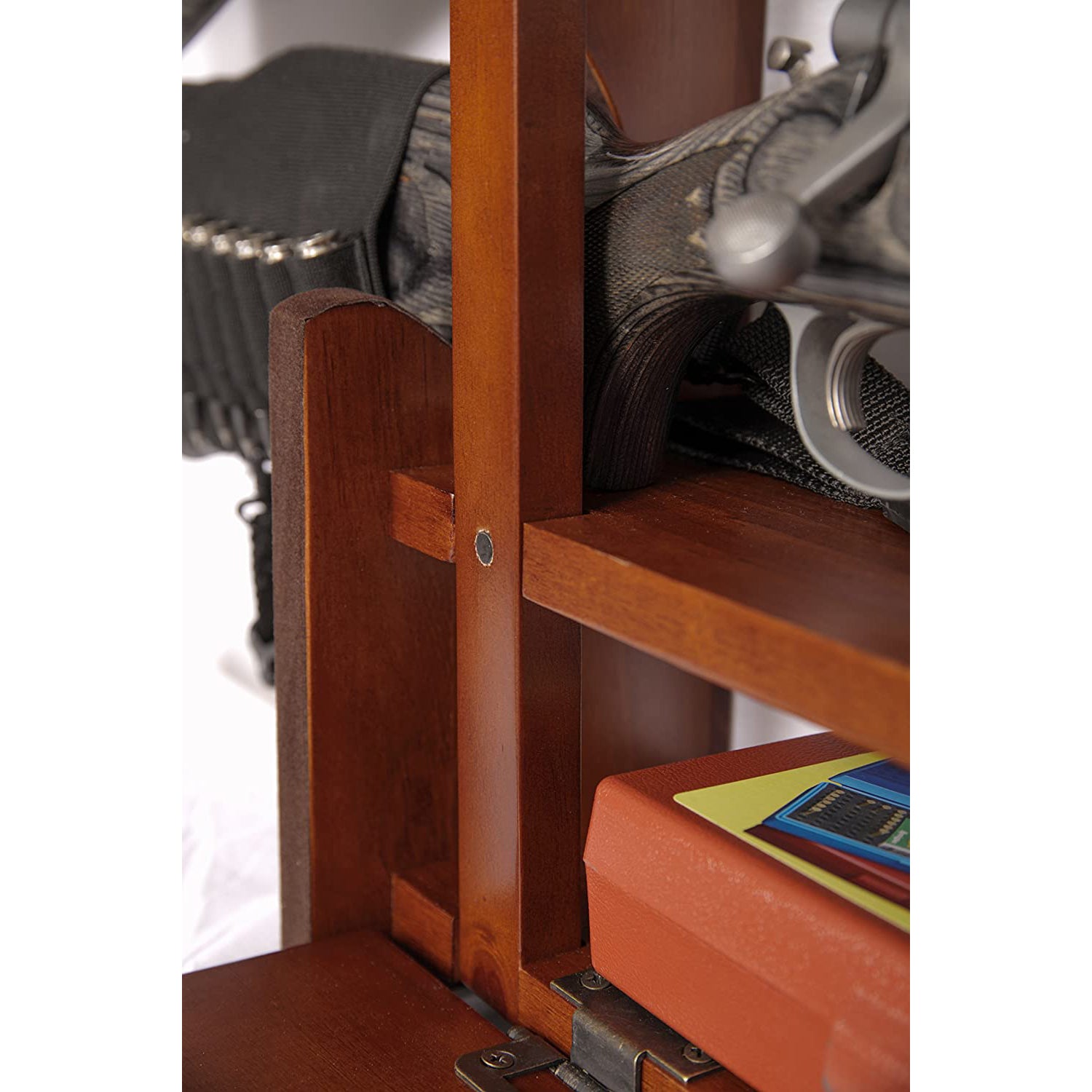 American Furniture Classics Wood Wall Mount 4 Rifle Gun Rack, Medium Brown(Used)