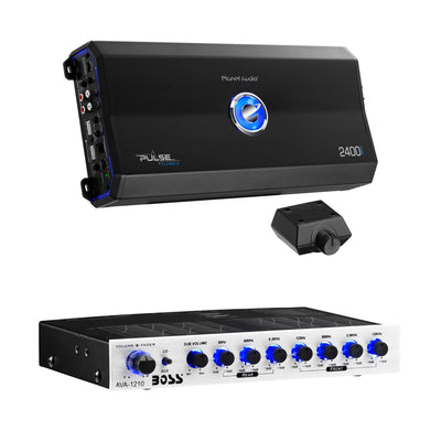 Planet Audio Full Range Class Amplifier Bundle w/ BOSS Stereo Equalizer (2 Pack)