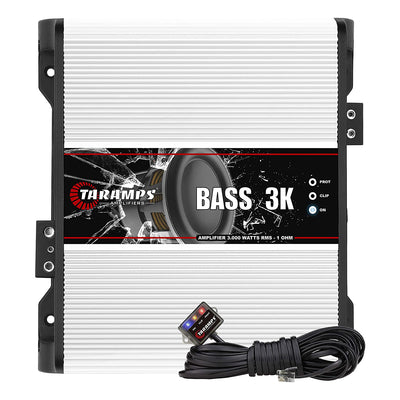 Taramps 3000 Watt Auto Mono Amplifier Bundle with Audiopipe Installation Kit