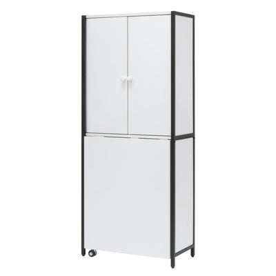 Sew Ready Folding Craft Armoire Cabinet, Multipurpose Workstation with Table
