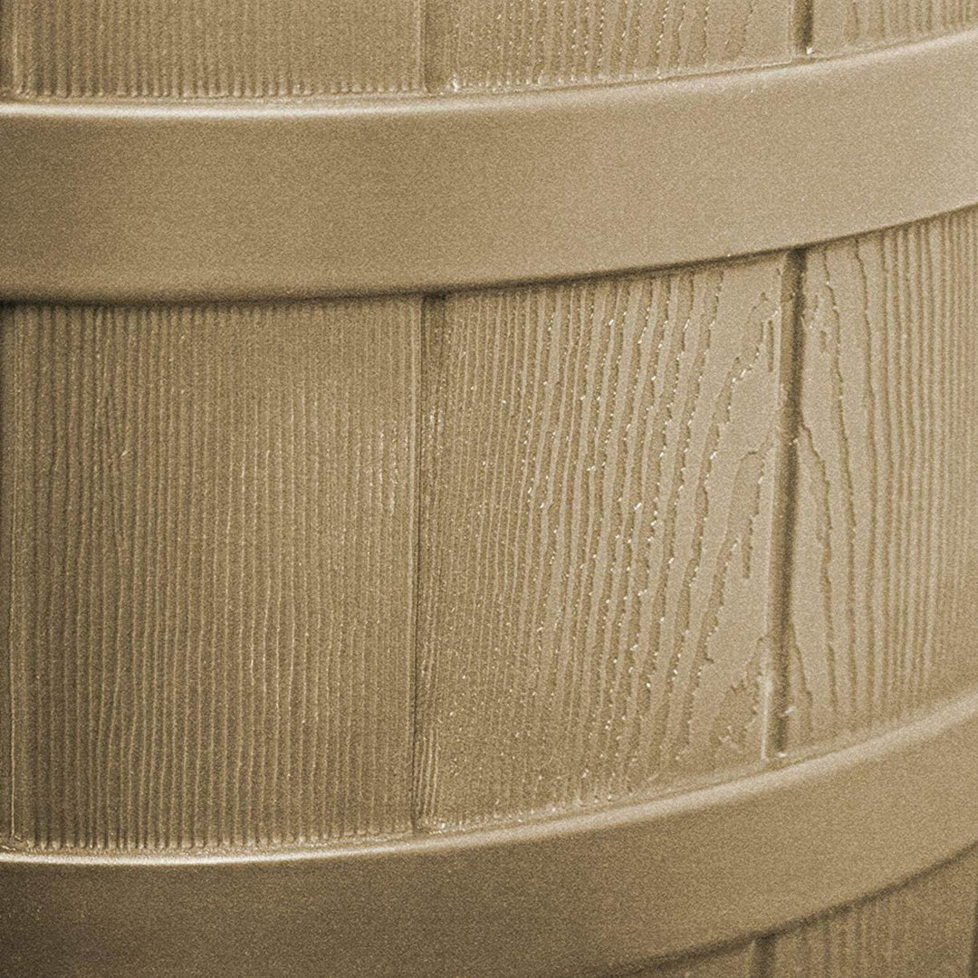 Good Ideas Rain Wizard 50 Gal Plastic Rainwater Collection Barrel, Khaki (Used) - VMInnovations