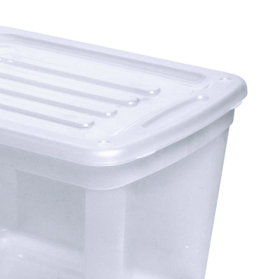 Gracious Living 10 gal Stackable Storage Container Bin w/Lid, Clear (10 Pack)