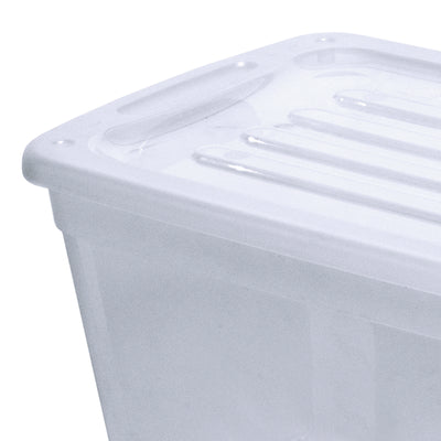Gracious Living 10 gal Stackable Storage Container Bin w/Lid, Clear (10 Pack) - VMInnovations