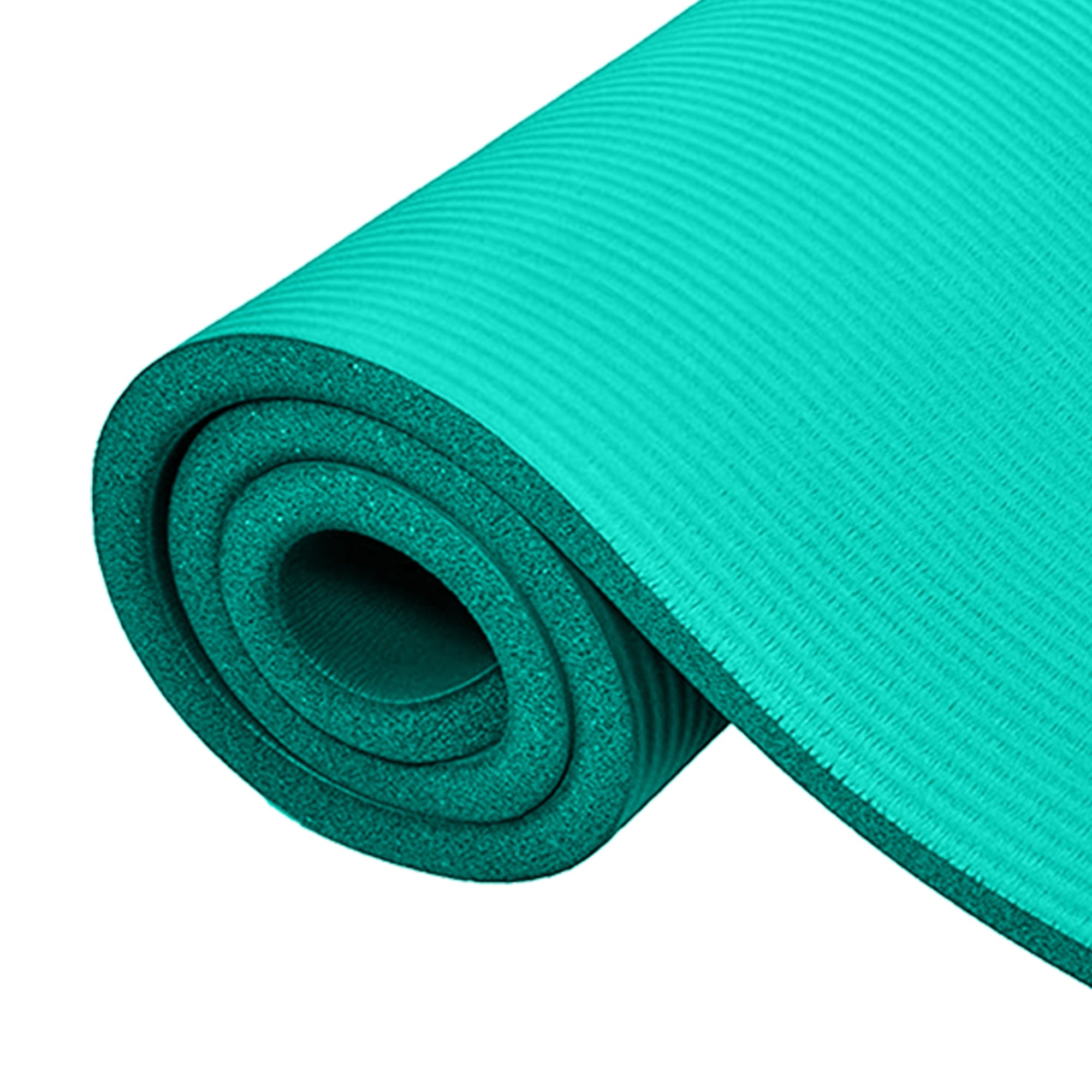 BalanceFrom Fitness GoCloud 1" Extra Thick Exercise Mat w/Strap, Green(Open Box) - VMInnovations