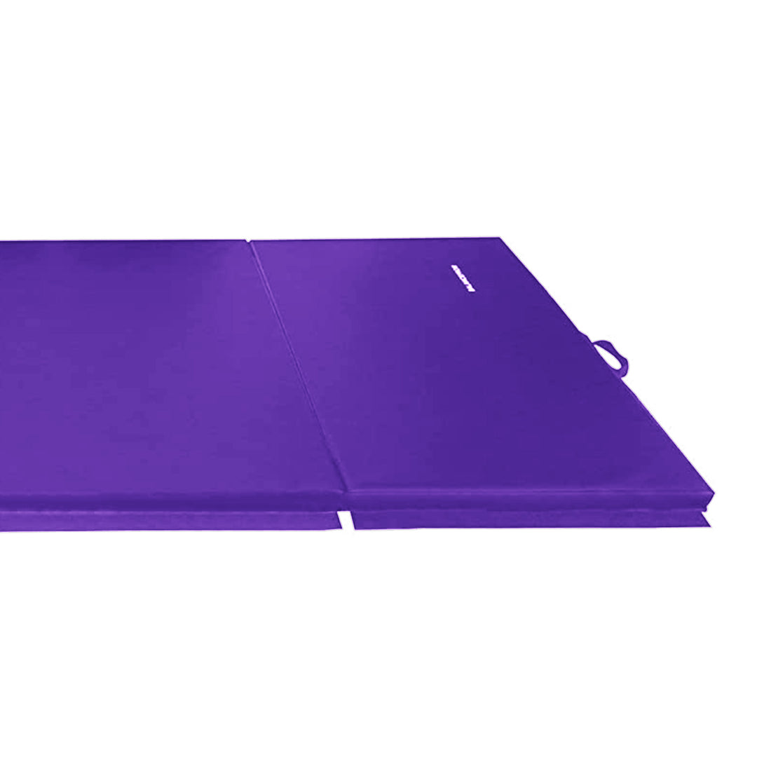 BalanceFrom 4' x 8' x 2" All Purpose Folding Fitness Gymnastics Gym Mat, Purple