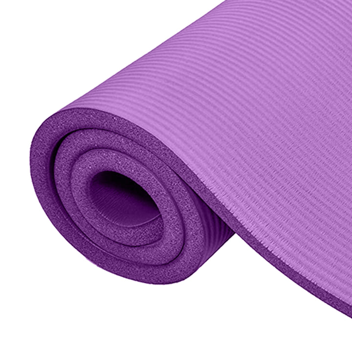 BalanceFrom Fitness GoCloud 1" Extra Thick Exercise Mat w/Strap, Purple (Used) - VMInnovations