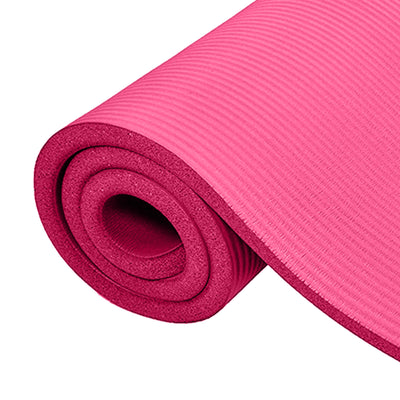BalanceFrom  1" Extra Thick Exercise Yoga Mat with Carrying Strap, Pink (Used) - VMInnovations